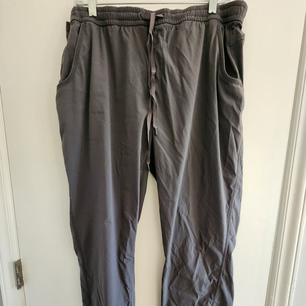 Dark grey elastic waist hiking pants
